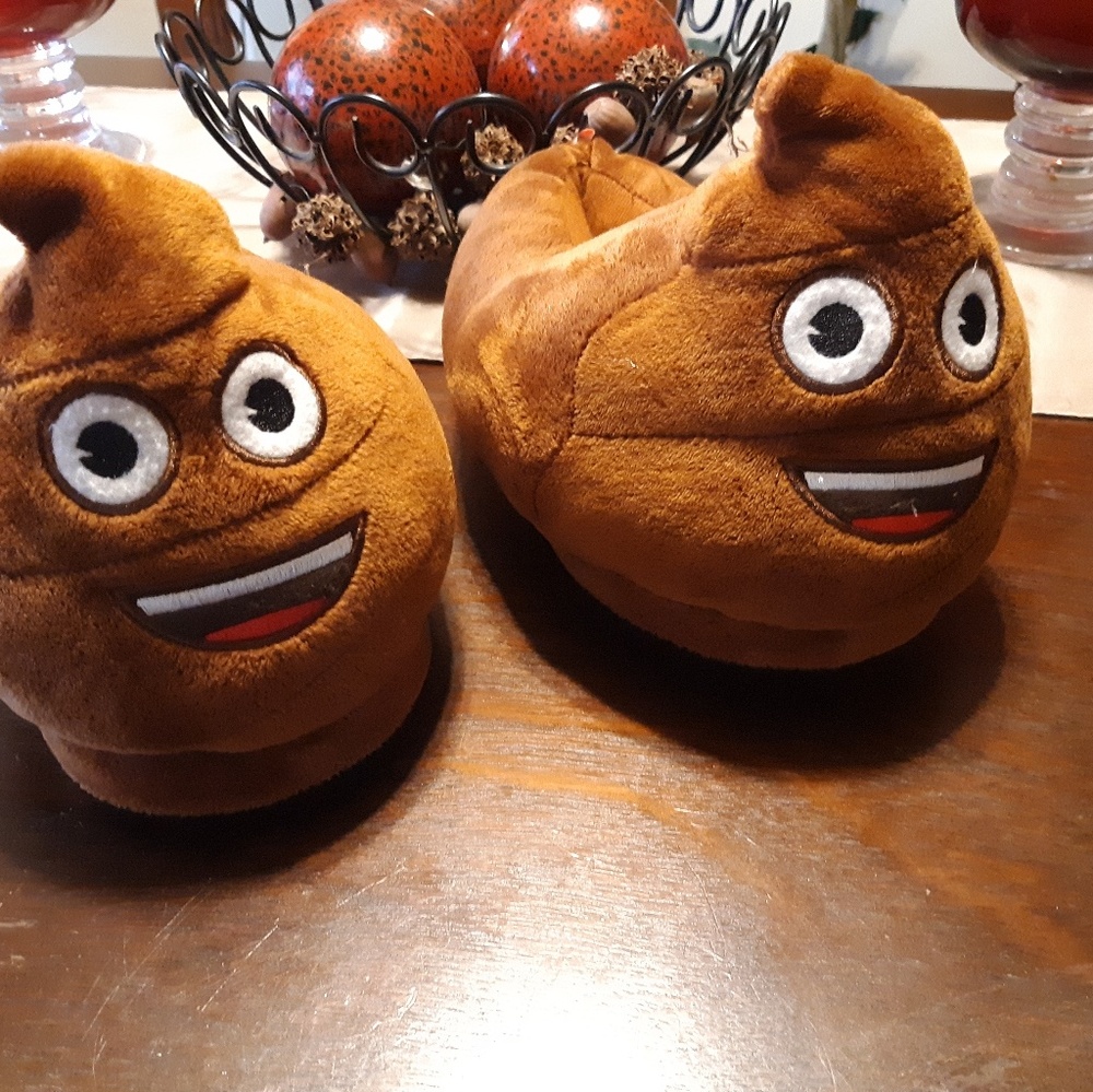 Poop Emoji Slippers Only Wore Once Size 5-8